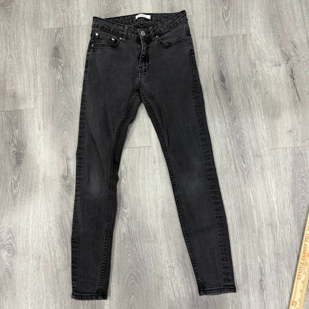 Zara Jeans Premium Denim Collection Women's USA 2 Black Skinny 24x27 Dark Wash